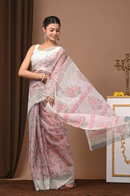 Vaspati Hand Block Prints Kota Sarees
